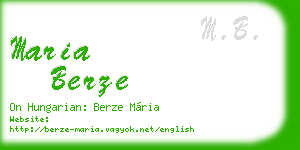 maria berze business card